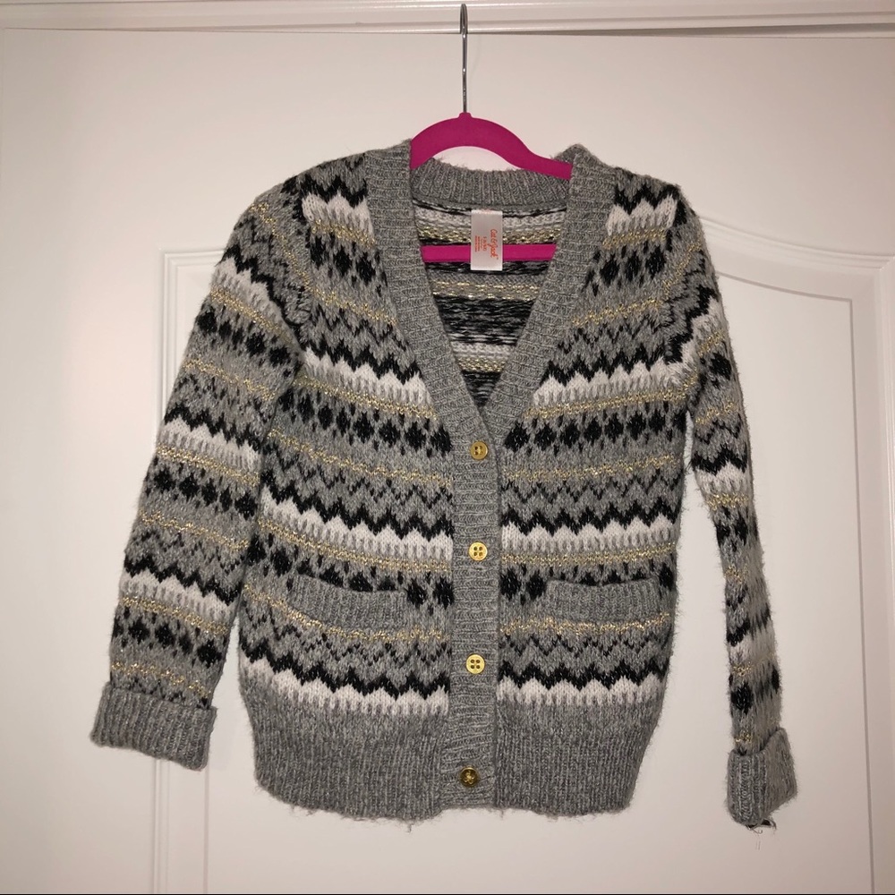 Cat & Jack Gold/Black/Gray/White Sweater